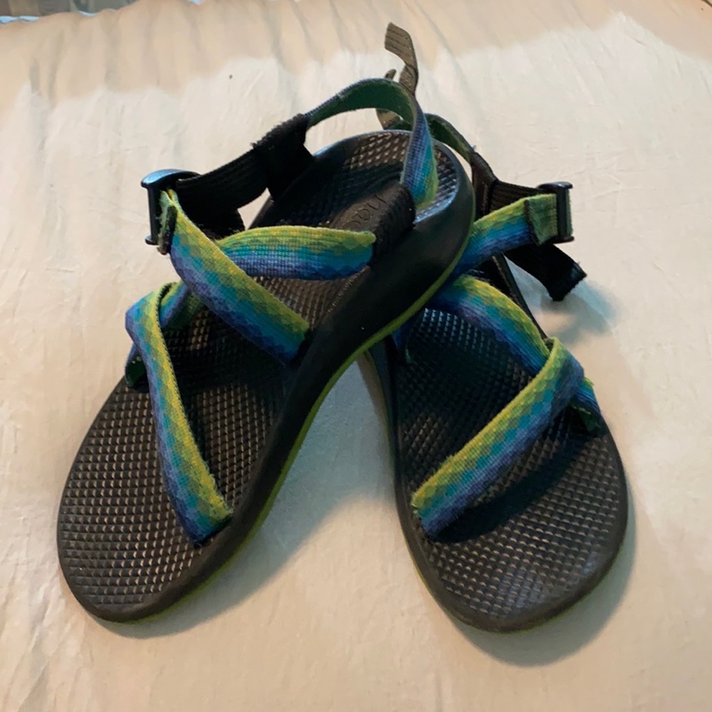 Blue & Green Single Strap Chacos